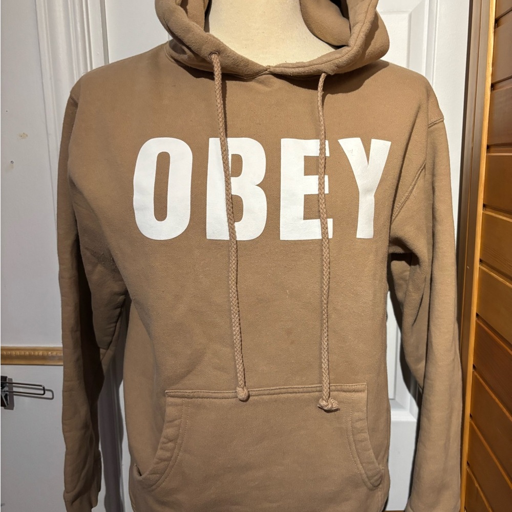 OBEY Tan Hoodie in great condition!!